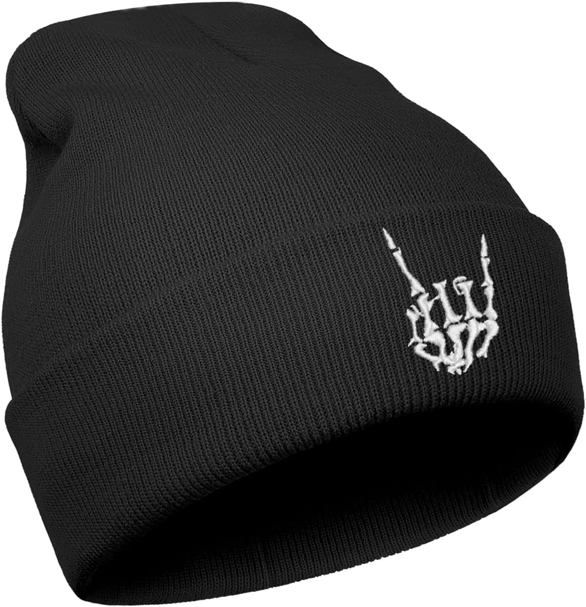 Halloween Skull Goth Knit Beanie Hats for Men Women Cool Emo Gothic Birthday Christmas Skeleton Gifts Presents Winter