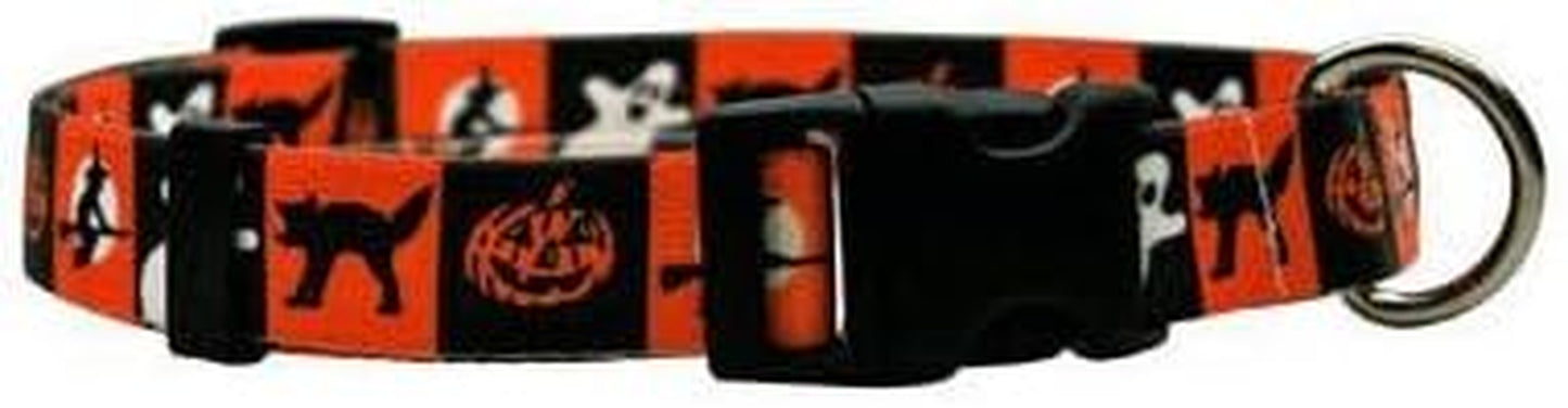 "Pumpkin Patch Halloween Collar (Regular Ribbon Width (1"), Large Collar (18"-28" Adjustable))