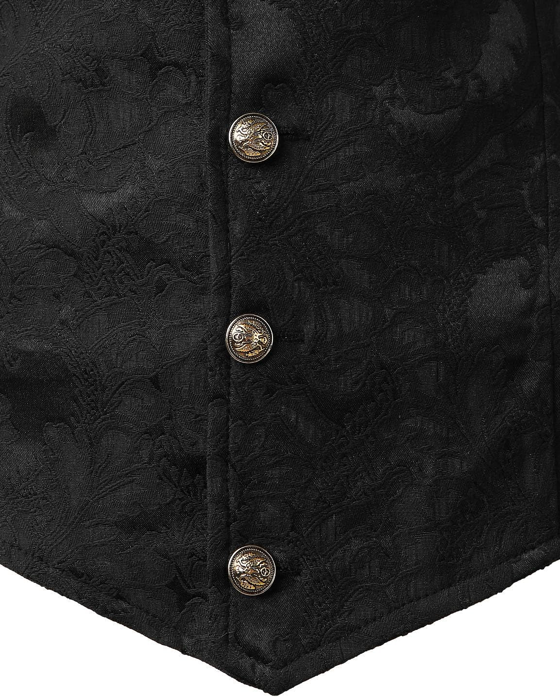 Mens Victorian Suit Vest Steampunk Gothic Waistcoat