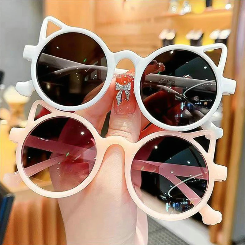 Children Cute Sunglasses Girls Summer Boys Cat Ears Animal Cartoon Sunglasses Lovely Vintage Sun Glasses UV Protection Eyewear