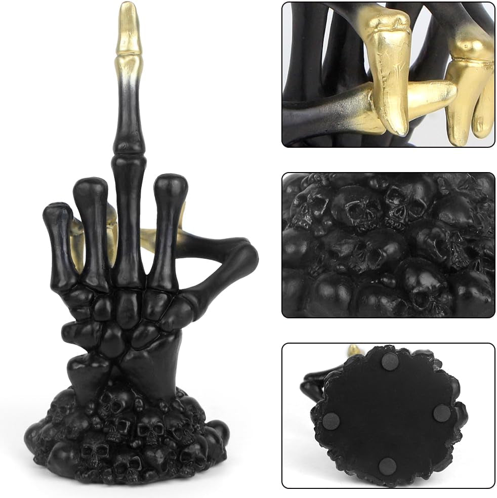 Gothic Skeleton Hand Form Jewelry Display Stand, Bracelet Watch Jewelry Ring Holder for Jewelry Room Home Decorations, Black(D)