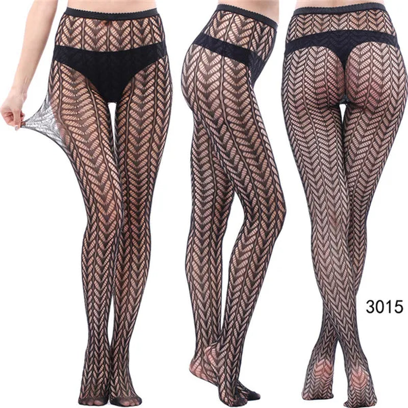 Sexy Women'S Underwear Lace Stockings Transparent Black Fishnet Stockings Thigh Sheer Tights Embroidery Pantyhos