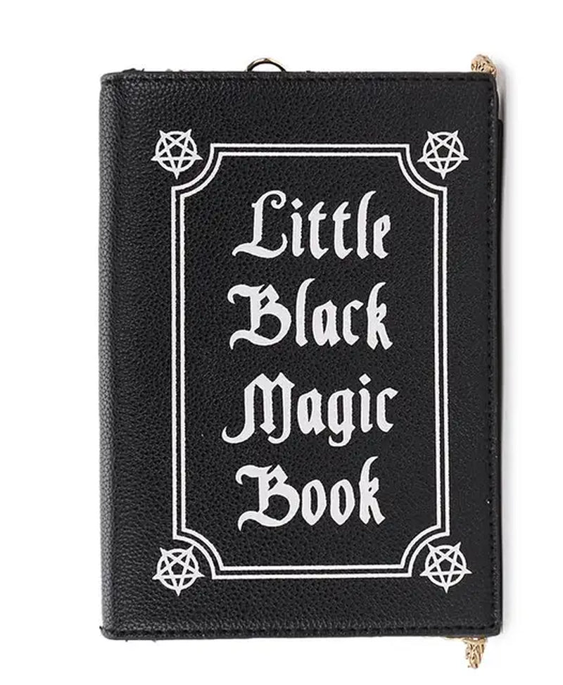 Magic Book Shape Clutch for Women Black Book of Spells Chain Shoulder Bag Small Purses and Handbags Girls Crossbody Bag Fashion