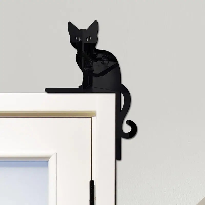 Scary Art Wallpaper Creative Black Cat 3D Animal Wall Decals Wall Sticker Home Bedroom Outdoor Indoor Halloween Decorations