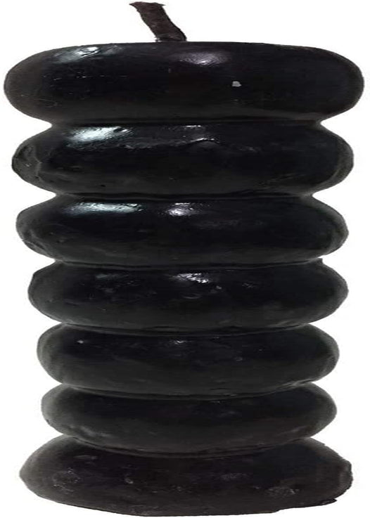 7 Knob Wiccan Pagan Hoodoo Spell Candle (Black)