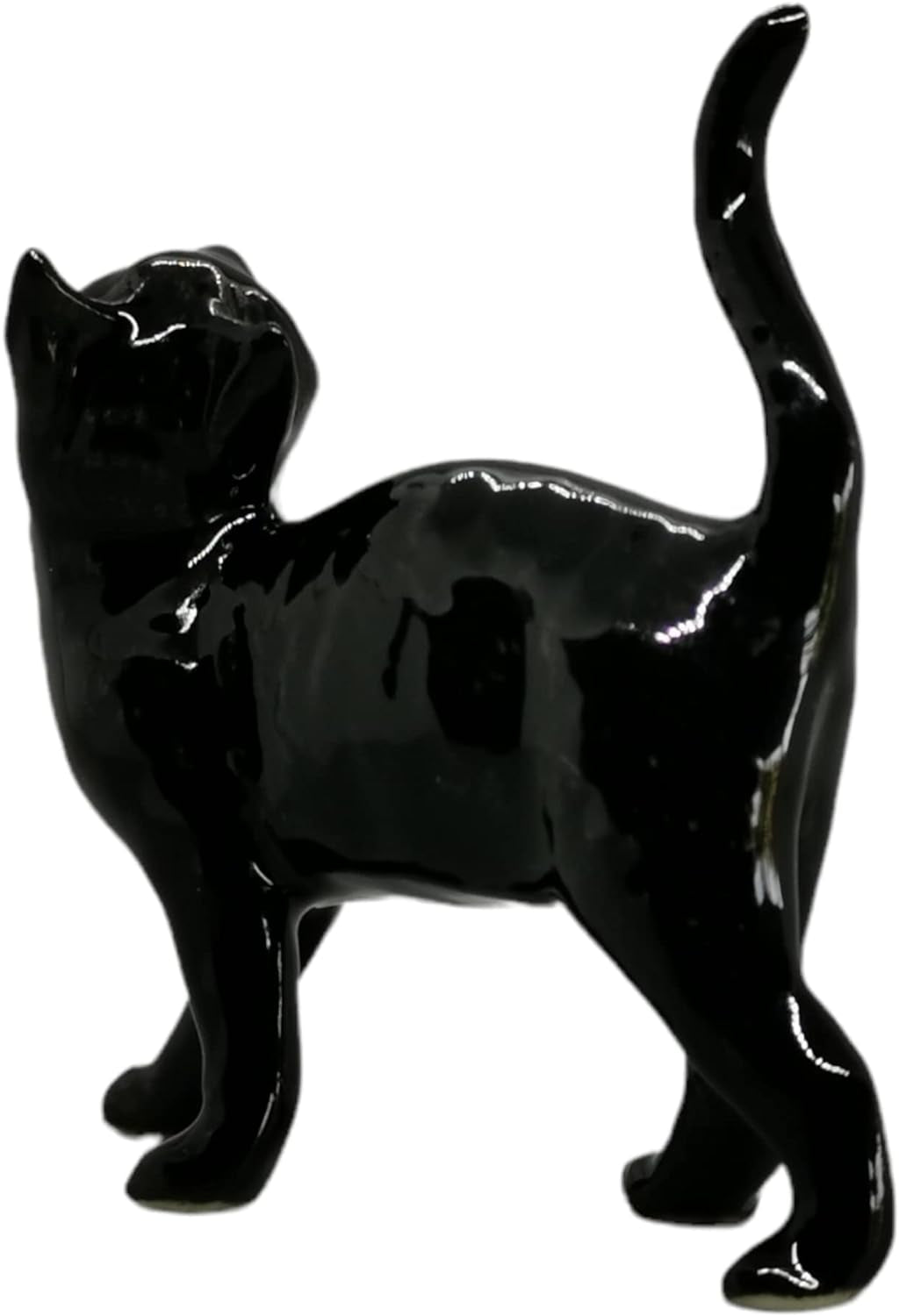 Black Cat Figurine, Decorative and Collectible Ornaments, Miniature Porcelain Cat Figurines, Siamese Cat Figurine, Black Cat Statue 2.5"