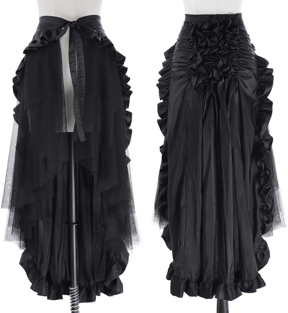 Women'S Steampunk Gothic Wrap Skirt Victorian Ruffles Pirate Skirt