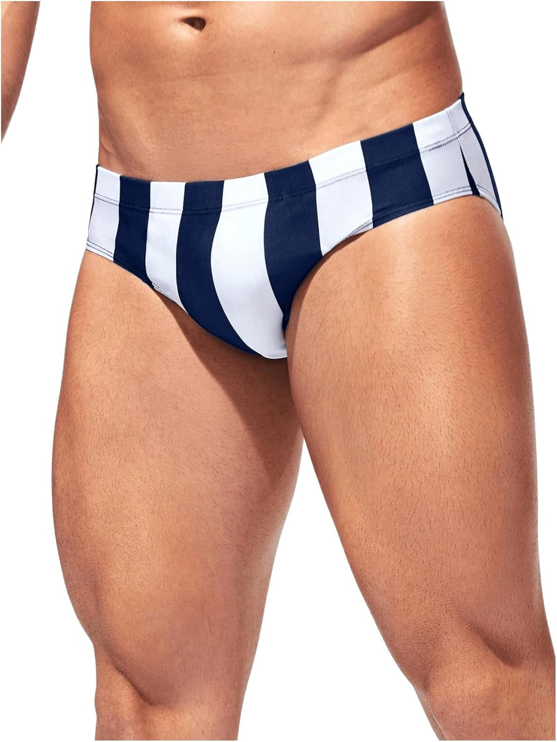 Men'S Swimwear Swim Trunk Striped Print Low Waist Triangle Swimming Brief