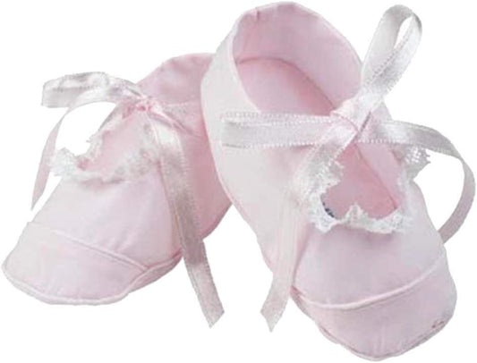 Pink Girls Lace Trimmed Booties 6-9 Months