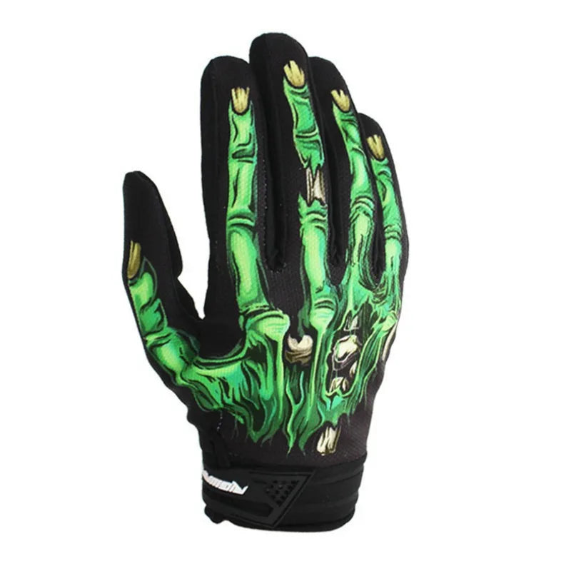 Men Women Motorcycle Cycling Gloves Racing Full Finger Gloves Skull Skeleton Goth Unisex