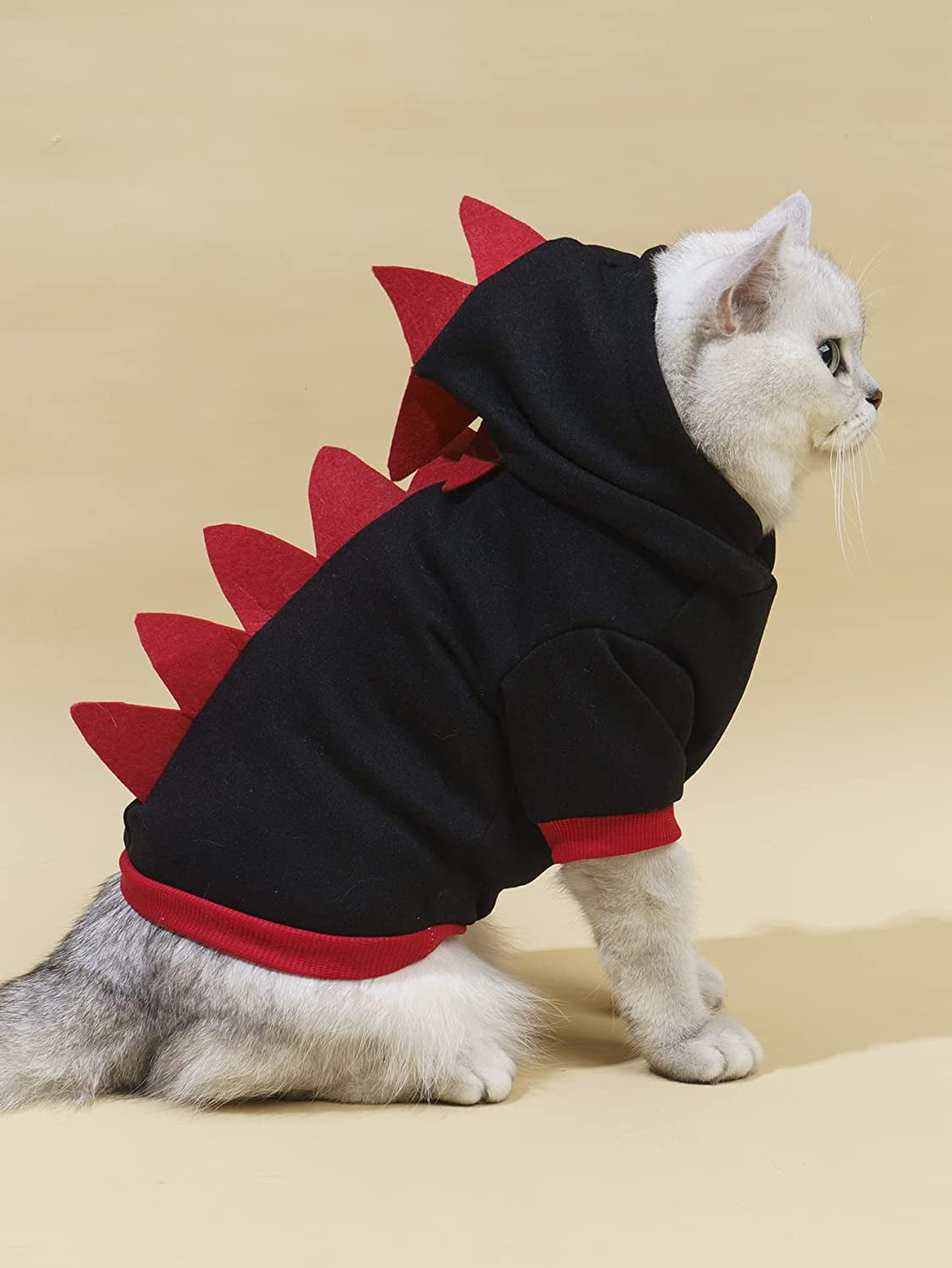 Dinosaur Dog Hoodie Dog Warm Jacket Christmas Halloween Dog Costume Dog Clothes for Puppy Kitten Small Medium Dogs Cats Black M