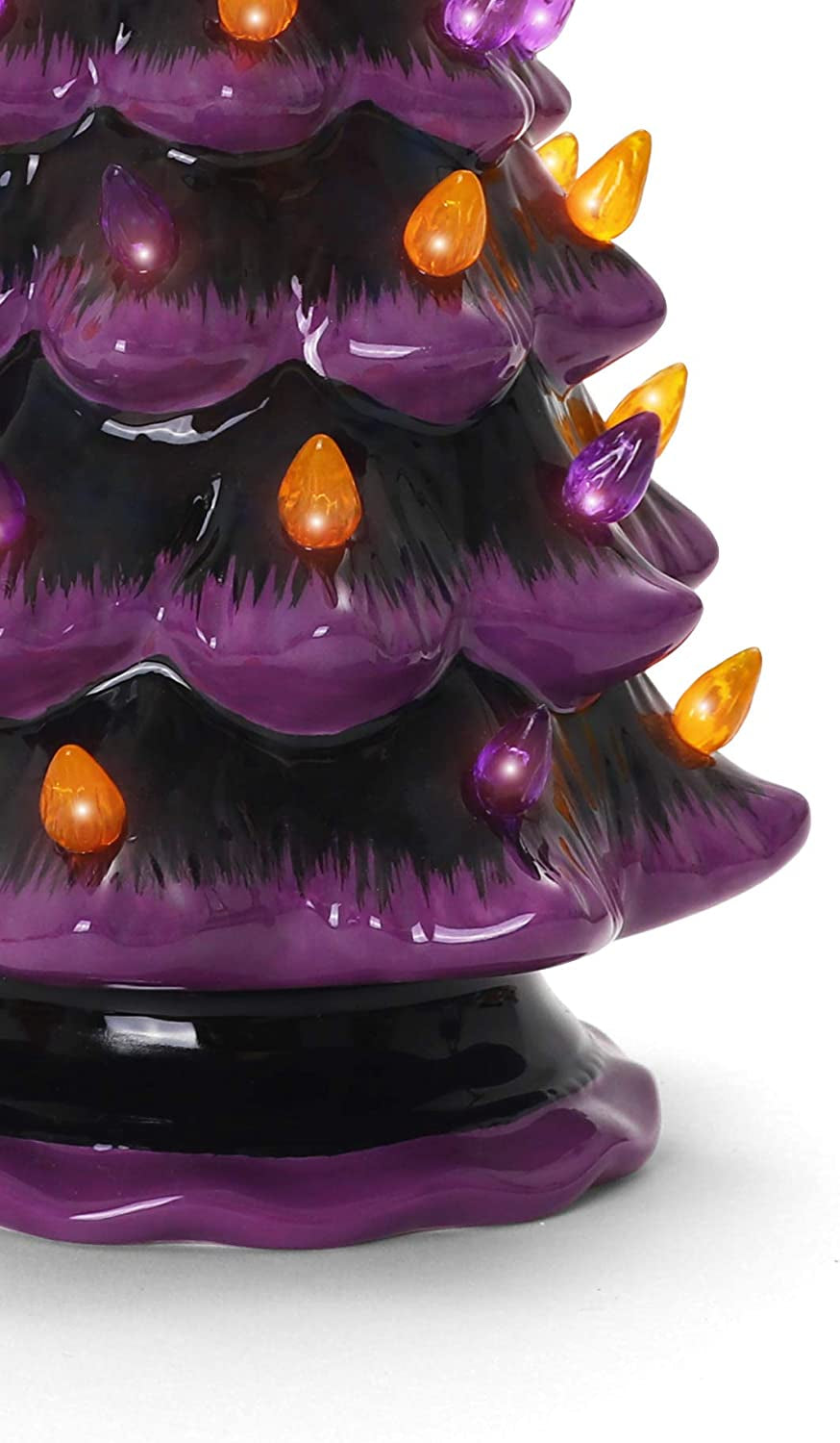 Halloween Ceramic Tree, Purple/Black, 11.5 X 7.0 X 7.0 Inches, Light up Decorative Tree