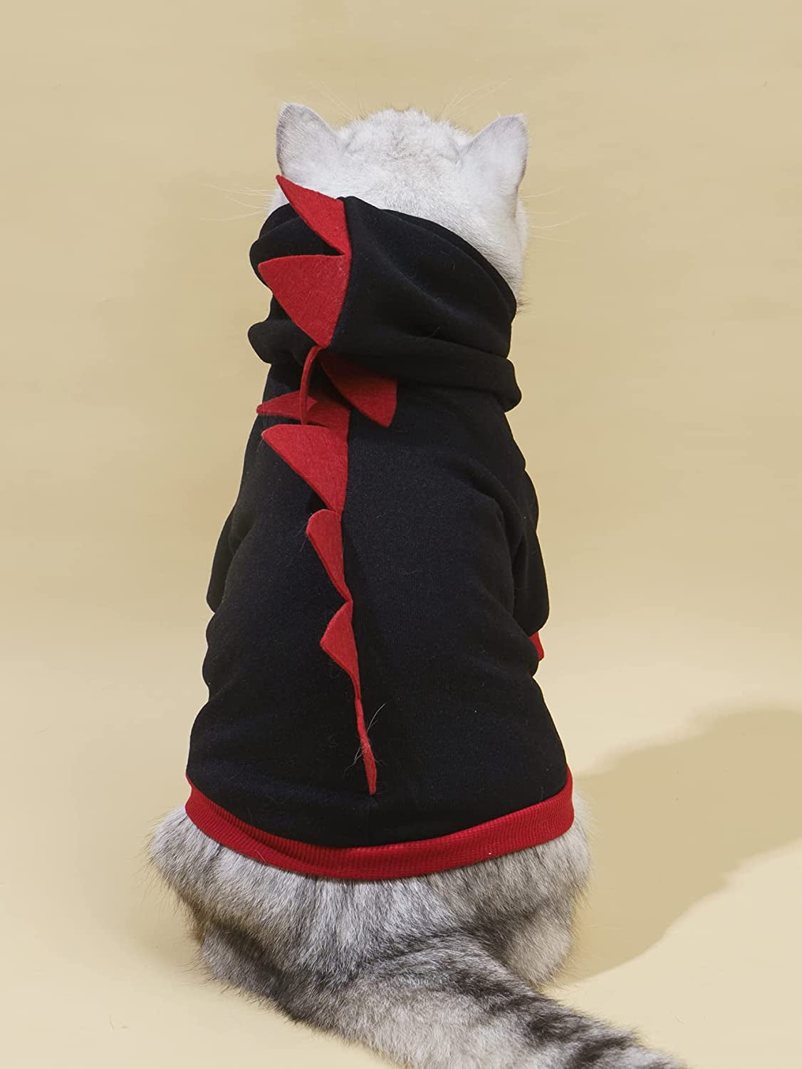 Dinosaur Dog Hoodie Dog Warm Jacket Christmas Halloween Dog Costume Dog Clothes for Puppy Kitten Small Medium Dogs Cats Black M