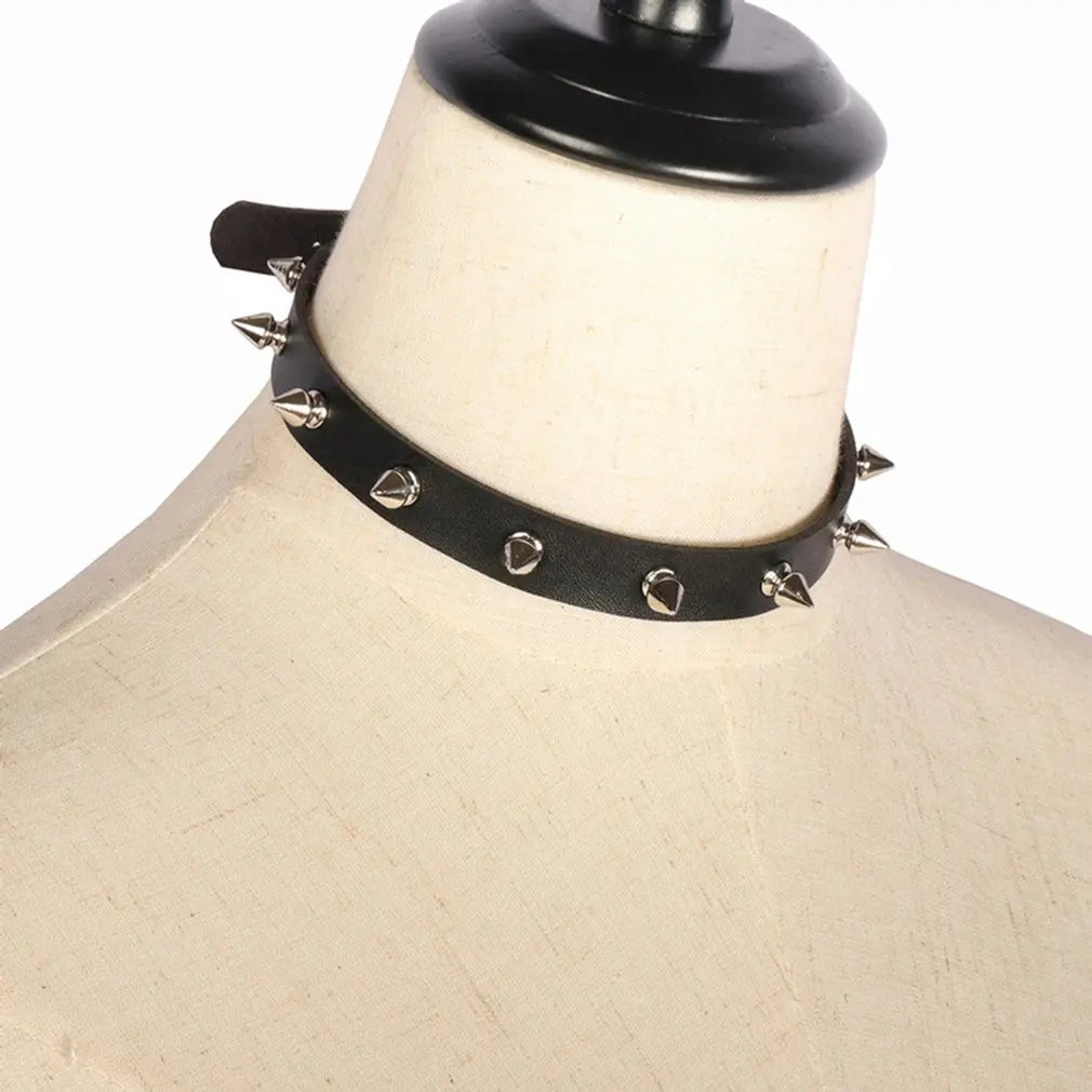 Spiked Choker for Women Men Punk Rock Collar Goth Fashion Necklaces 2021 Leather Studded Choker Girls Harajuku Gothic Jewelry