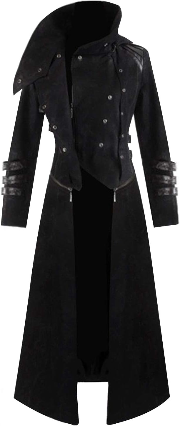 Mens Steampunk Victorian Coat Tailcoat Jacket Halloween Long Gothic Vintage Costume