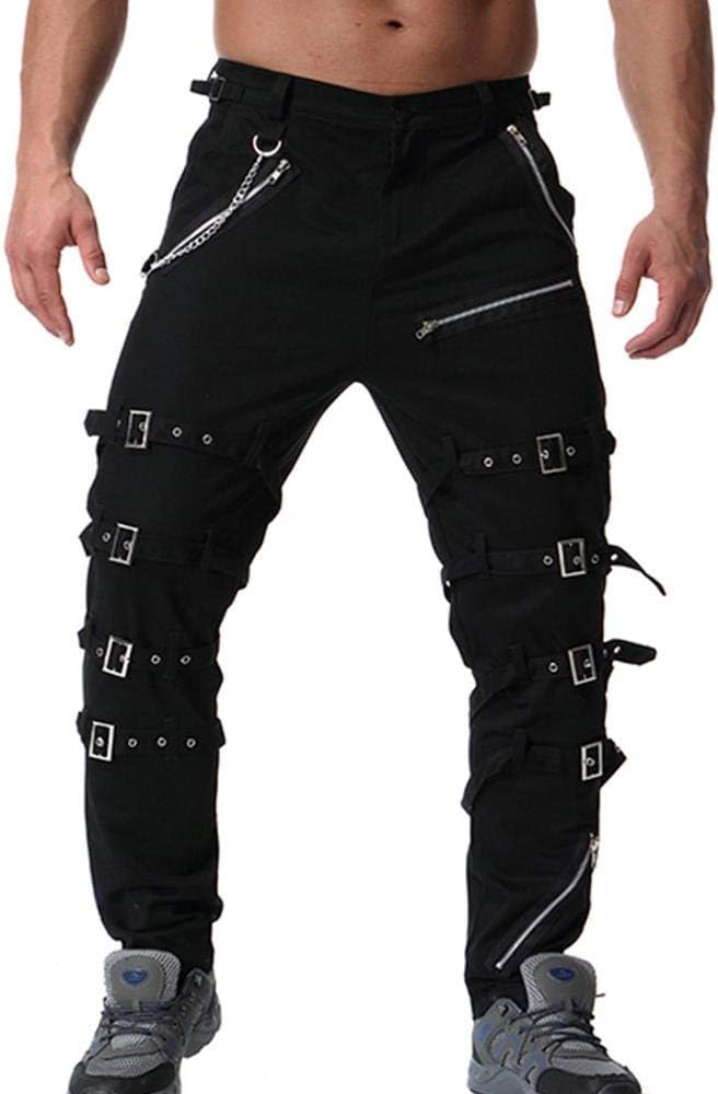 Men'S Fashion Hiphop Rock Punk Gothic Pants Techwear Sport Hiking Riding Cotton Casual Cargo Pants