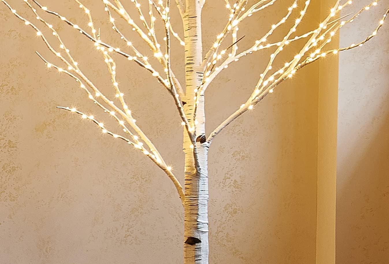 Lighted Birch Tree 6FT 330L Warm White Fairy Lights, White Twig Tree Lights for Indoor Outdoor Home Thanksgiving Christmas Holiday Decoration