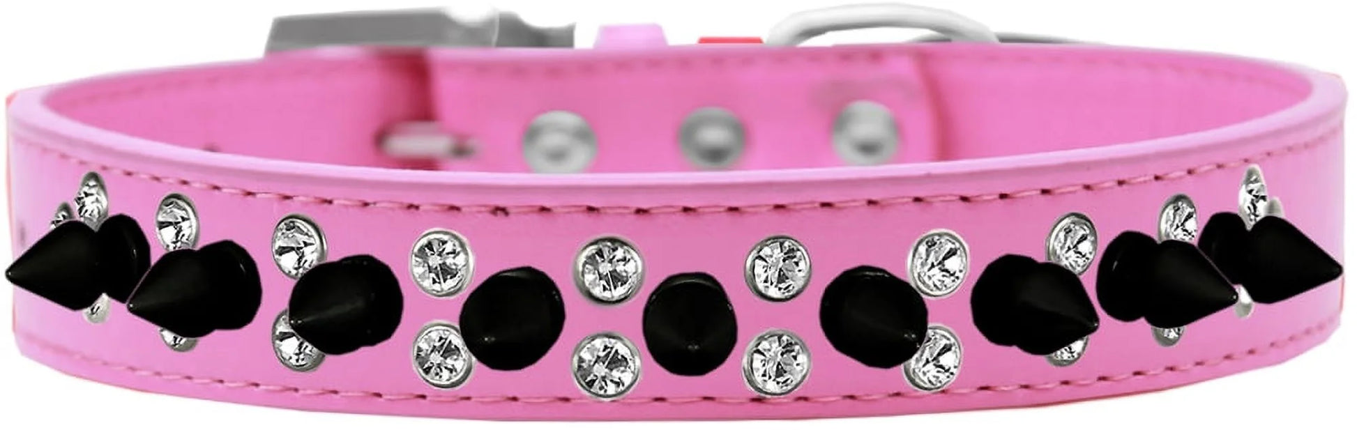 Nylon Jeweled & Studded Dog Collar, Bright Pink, XL