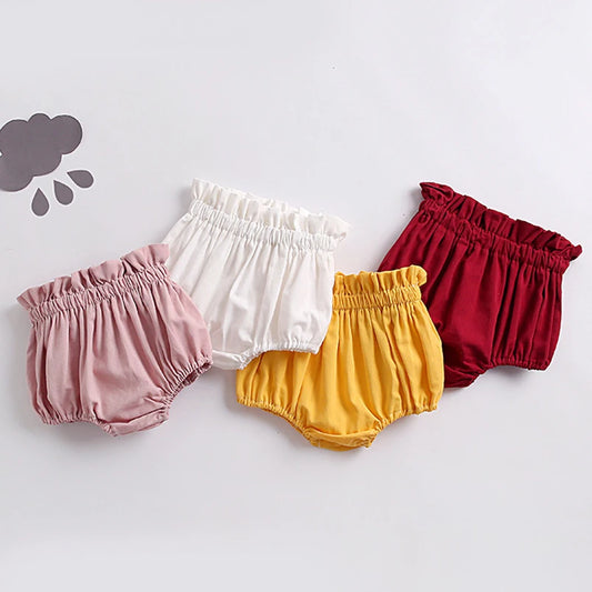 Summer Kids Boys and Girls Shorts Vintage Baby Girl Shorts Cotton Linen Bread Short Pants Fashion Newborn Bloomers 0-4 Years