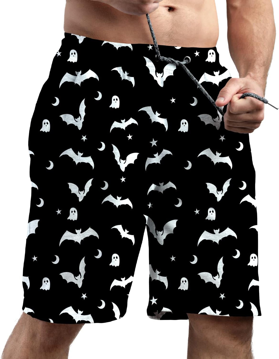 Mens Swim Trunks Men Quick Dry Swim Short with Pockets Skull with Middle Fingers Board Beach Shorts