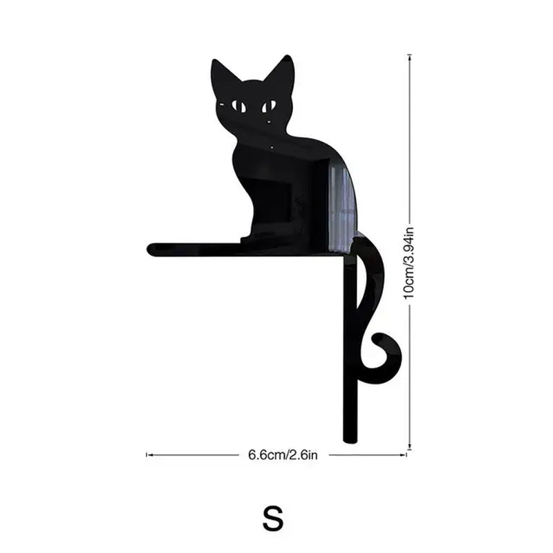 Scary Art Wallpaper Creative Black Cat 3D Animal Wall Decals Wall Sticker Home Bedroom Outdoor Indoor Halloween Decorations