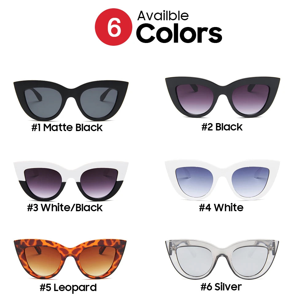 Trends Cat Eye Girl Sunglasses 2024 Vintage Sun Glasses for Women Designer Brand Luxury Ladies Black Shades