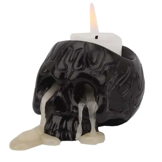 Skeleton Skull Candlestick Holder Tearing Skull Candle Holder Home Table Ornament Halloween Decoration for Table Centerpiece