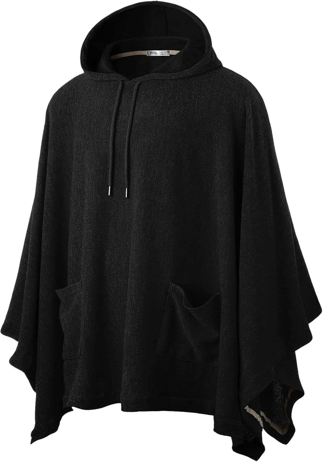 Men'S Hooded Poncho Cape Cloak Fashion Hoodie Pullover with Pocket