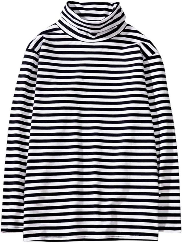 Men'S Striped T-Shirt Sport Long Sleeve Shirts Classic Fit Casual Pullover