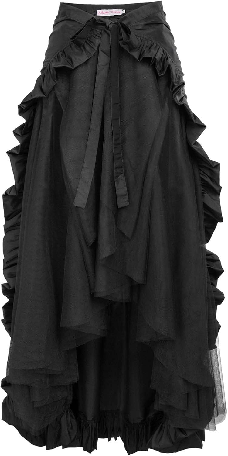 Women'S Steampunk Gothic Wrap Skirt Victorian Ruffles Pirate Skirt