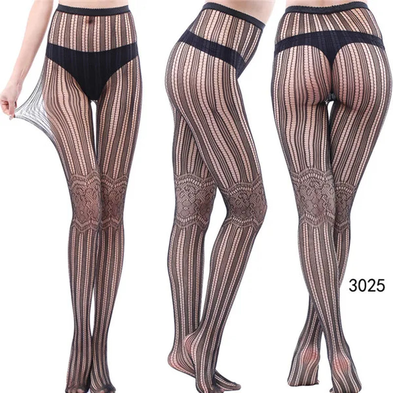 Sexy Women'S Underwear Lace Stockings Transparent Black Fishnet Stockings Thigh Sheer Tights Embroidery Pantyhos