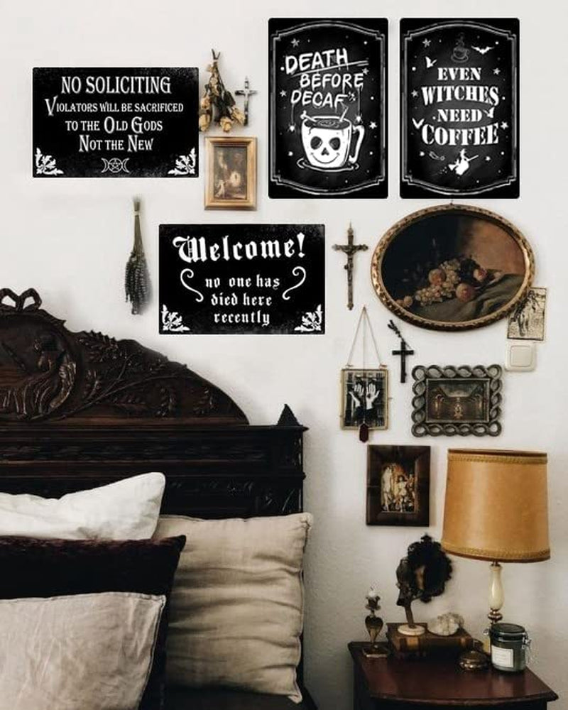 No Soliciting Sign Gothic Decor for Kitchen, Home, House, Office 8 X 12 Inch (940)