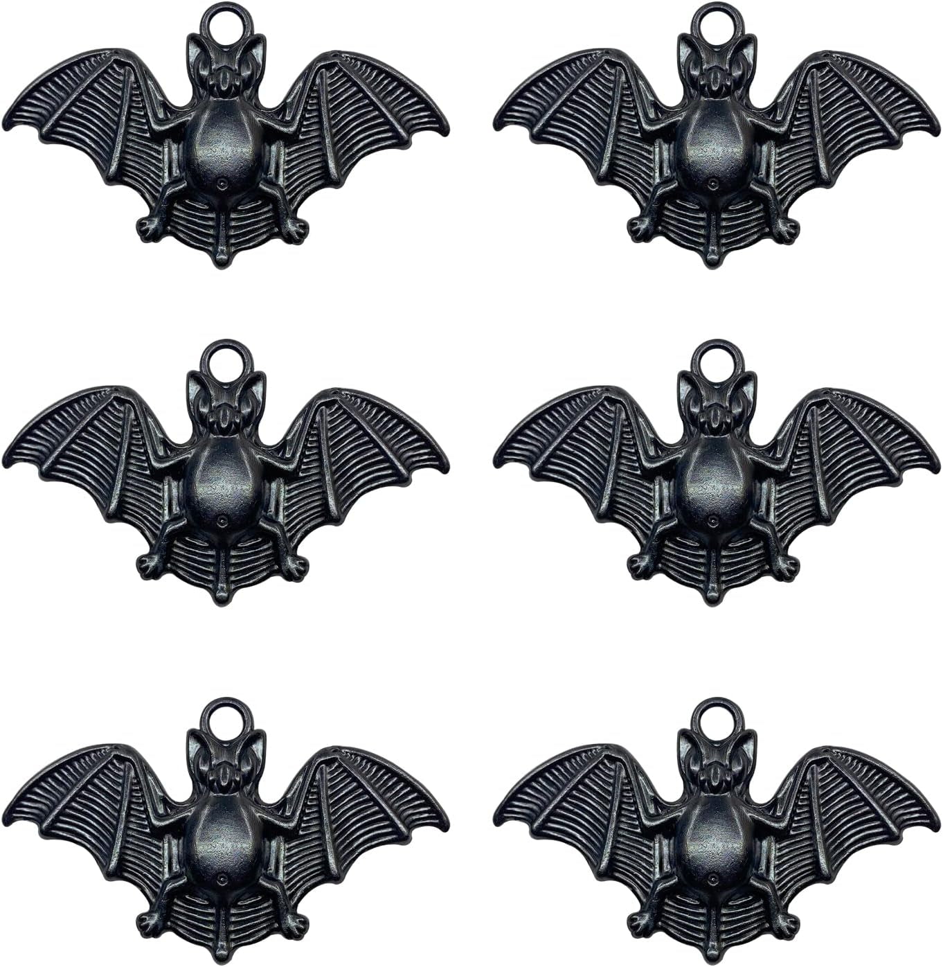 Set of 12 Bats Shower Curtain Hooks Rings Halloween Party Supplies Haunted House Decoration Stainless Steel Rustproof (Black-Bat)