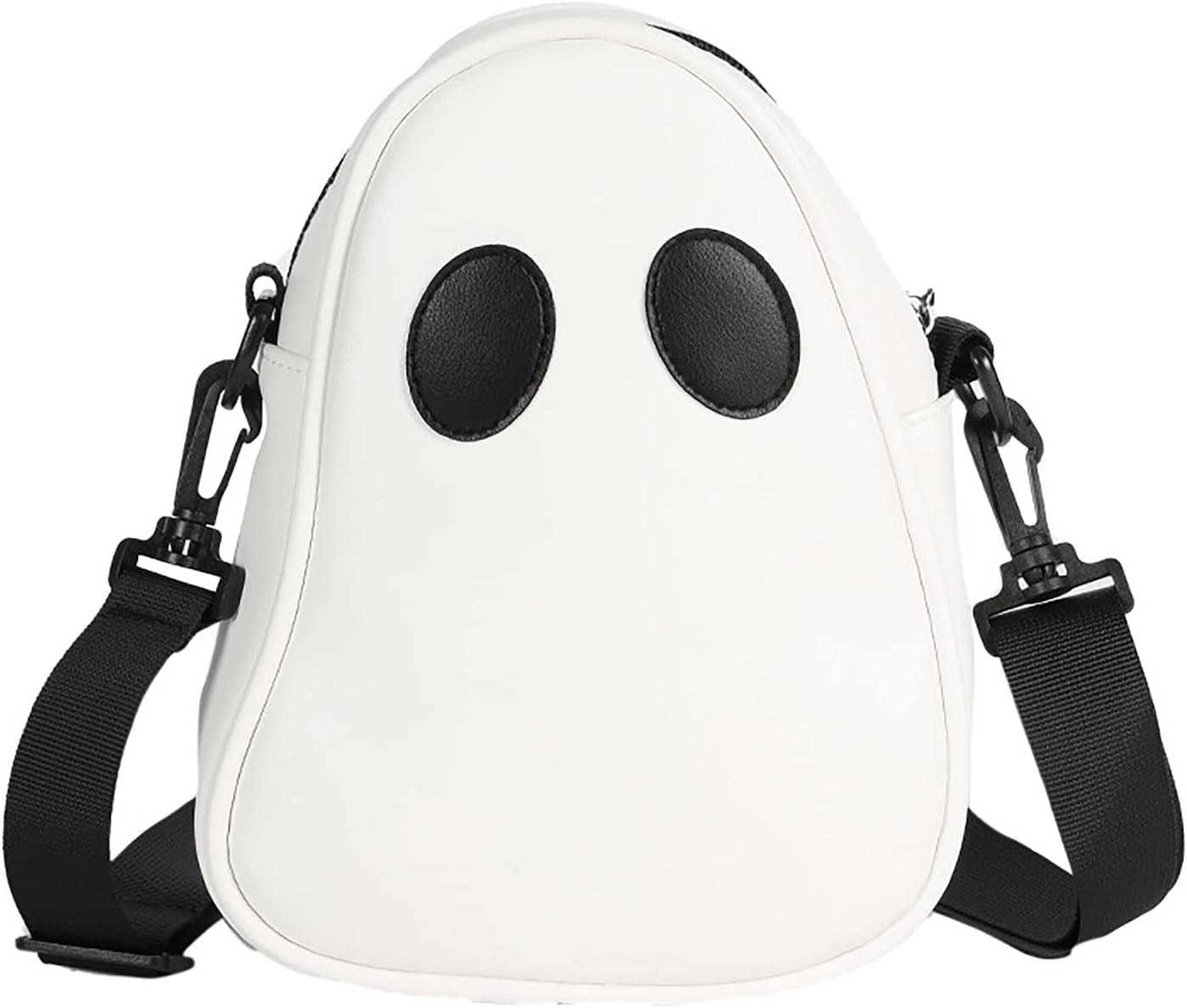 Halloween Pumpkin Cute Ghost Purse, Pu Leather Crossbody Bag Shoulder Bag for Girls, Spooky Season Trick or Treat (White, One Size)