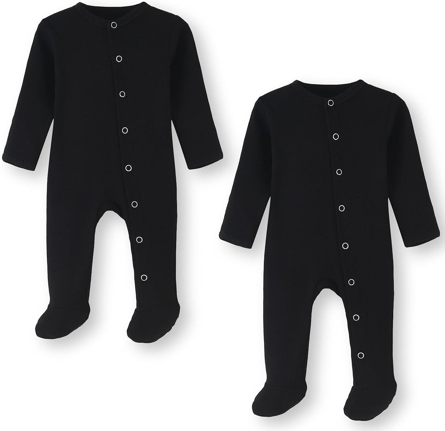 Newborn Baby Footed Pajamas with Mitten Cuffs - Cotton Snap-Up Baby Sleepers for Sleep and Play Footies 0-12 Months