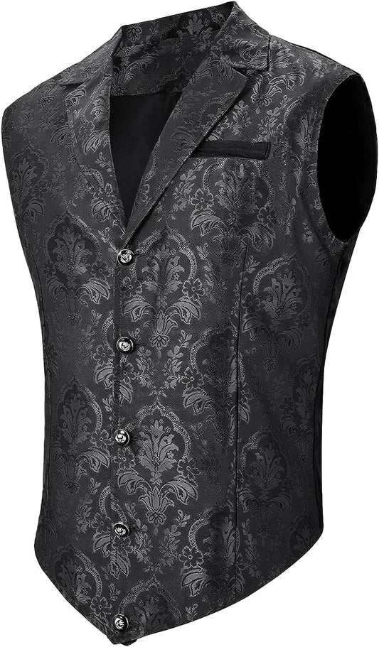 Century Star Mens Victorian Suit Vest Steampunk Gothic Corset Tuxedo Formal Wais