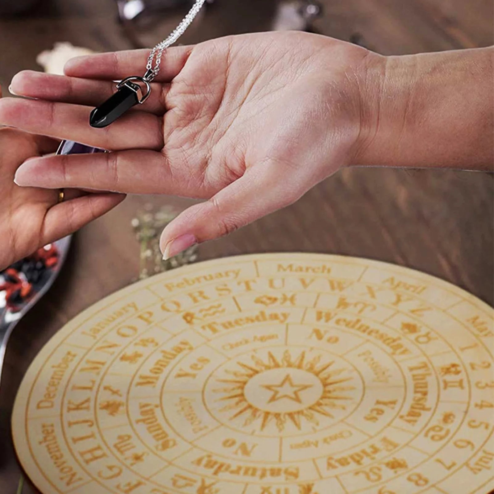 Wooden Ouija Board Polished Burr-Free Divination Metaphysical Message Board for Home