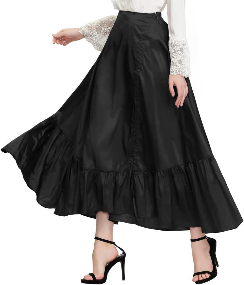 Women'S Gothic Steampunk Skirt Victorian High-Low Bustle Skirt