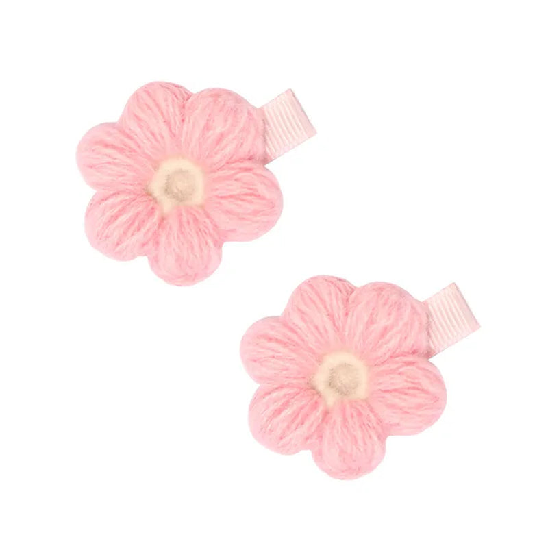 Vintage Baby Nylon Headbands Handmade Crochet Flowers Woolen Kid Elastic Hairbands Girls Hair Clips Children Hair Accessories