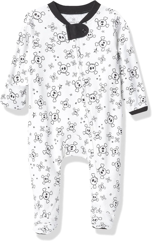 Sleep and Play Footed Pajamas One-Piece Sleeper Jumpsuit Zip-Front Pjs Organic Cotton for Baby Boys, Unisex