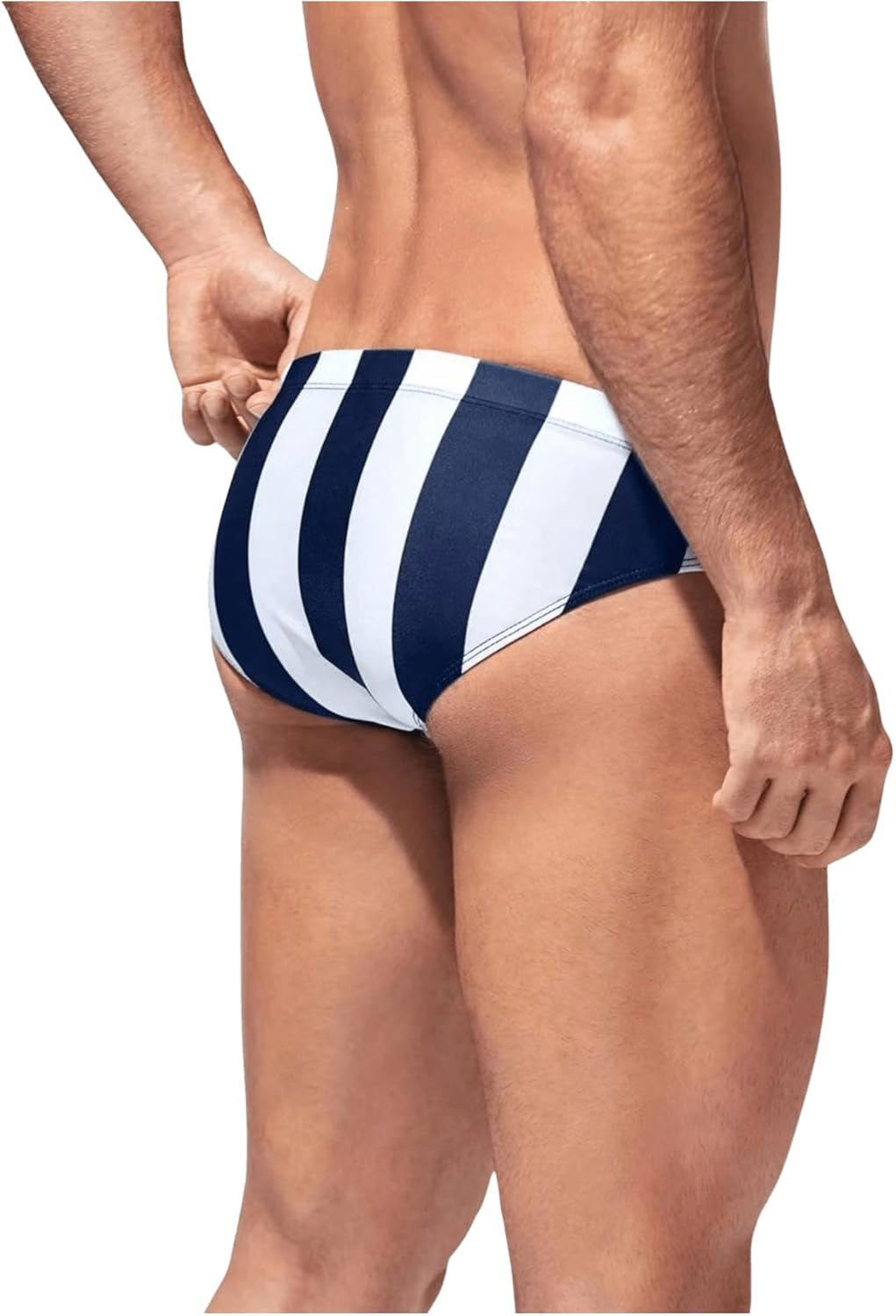 Men'S Swimwear Swim Trunk Striped Print Low Waist Triangle Swimming Brief