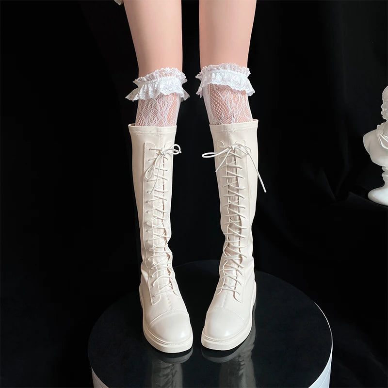 Lolita Knee - High Boots Lace Stockings Stockings Girl Sweet Princess Lace Stockings Socks Thin Model