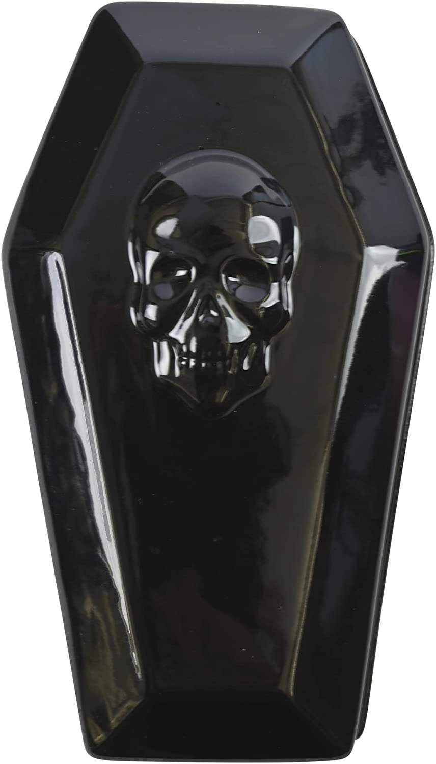 Gothic Skull Coffin Butter Dish, Black