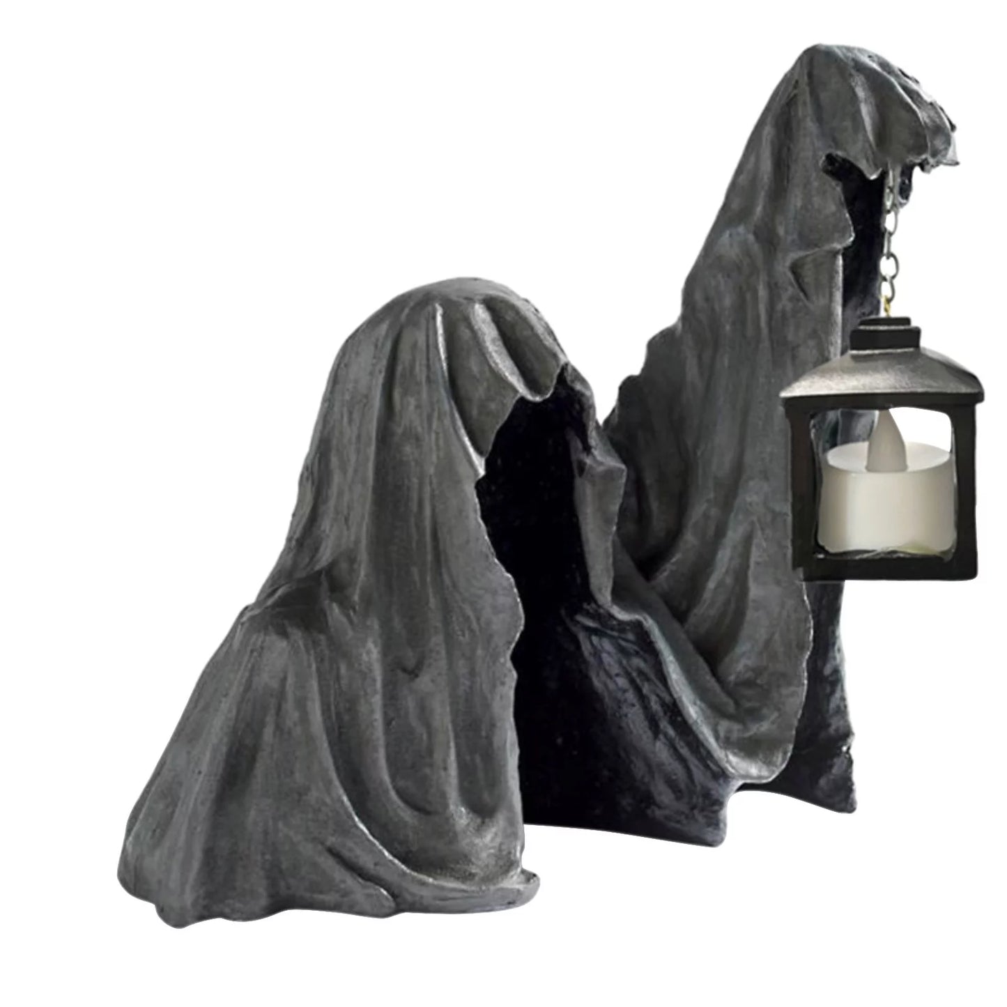 Hell'S Messenger with Lantern, the Ghost Looking for Light Realistic Resin Ghost Sculpture for Halloween Home Garden Decoration Halloween Decorations