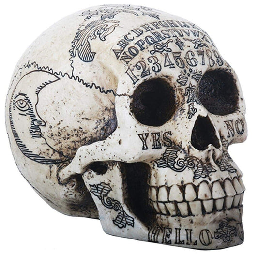 SUMMIT COLLECTION Paranormal Skull Head with Ouija Symbols Collectible Figurine