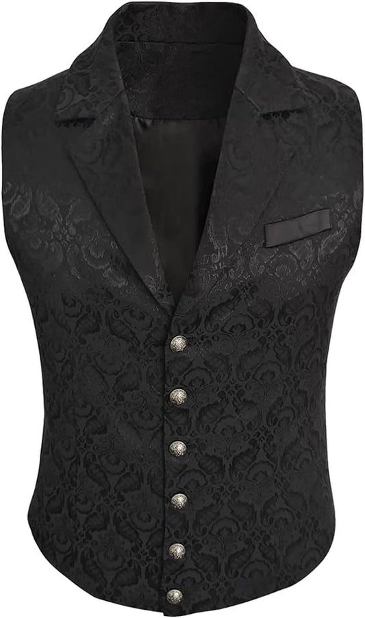 Mens Aristocrat Steampunk Gothic Waistcoat Victorian Suit Vest