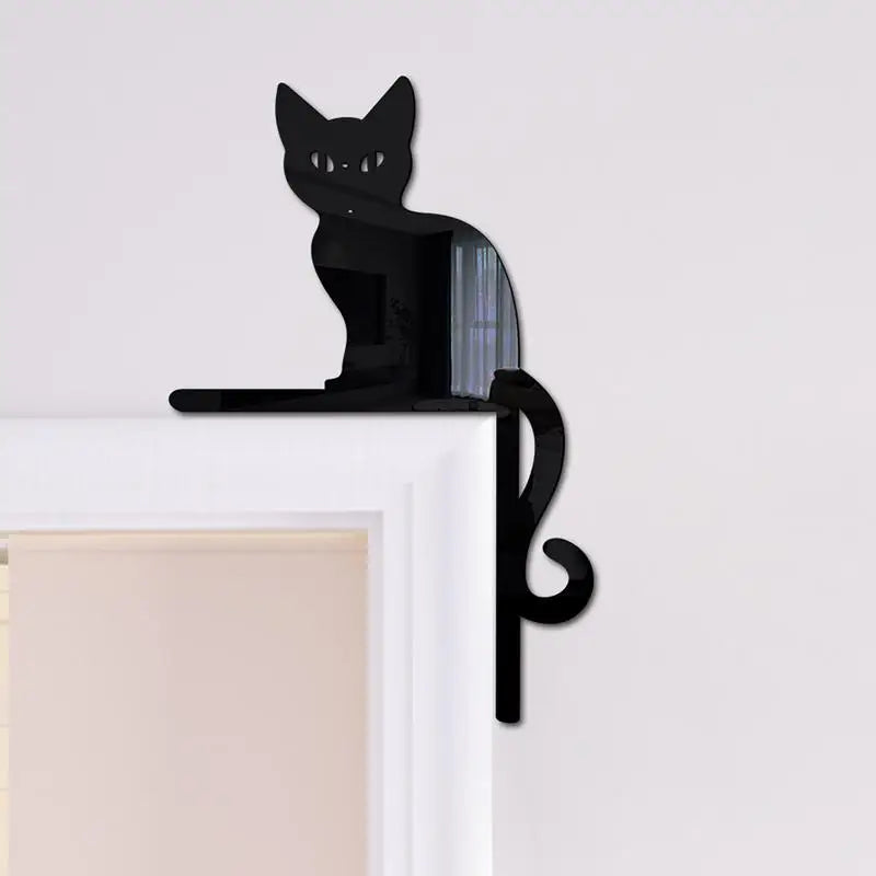 Scary Art Wallpaper Creative Black Cat 3D Animal Wall Decals Wall Sticker Home Bedroom Outdoor Indoor Halloween Decorations