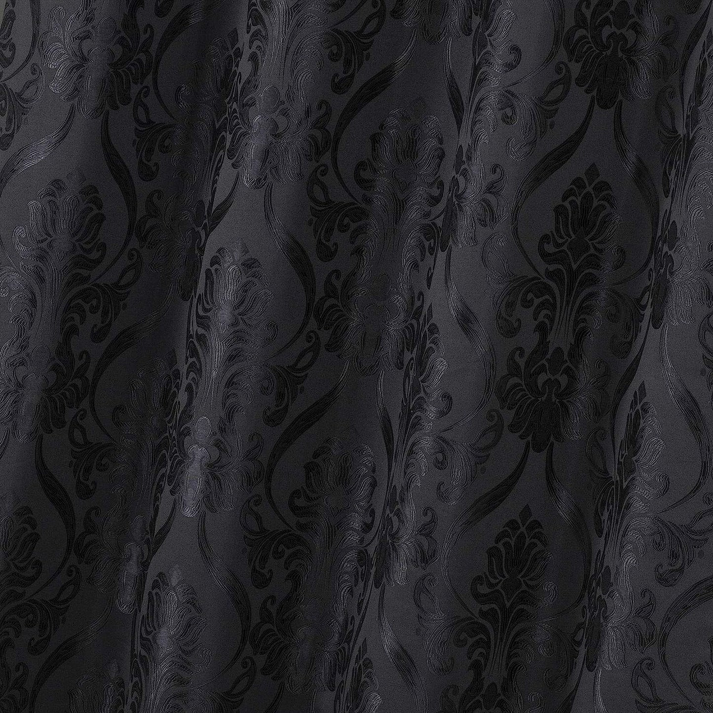 New 4 Piece Drape Set with Attached Valance and Sheer with 2 Tie Backs Included (63" Length, Black)