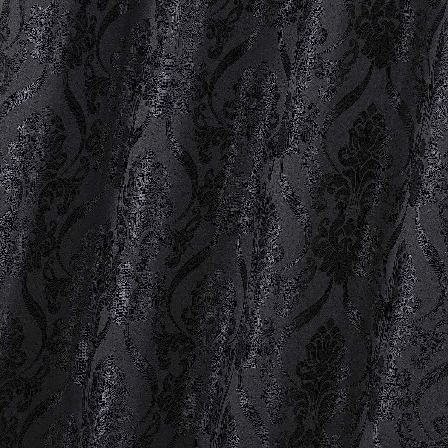 New 4 Piece Drape Set with Attached Valance and Sheer with 2 Tie Backs Included (63" Length, Black)