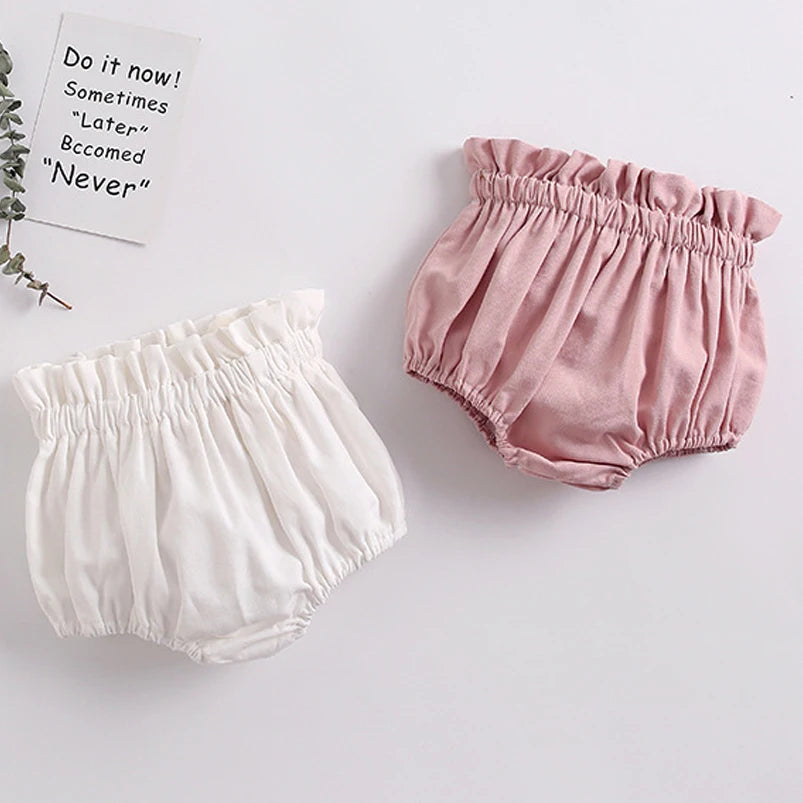 Summer Kids Boys and Girls Shorts Vintage Baby Girl Shorts Cotton Linen Bread Short Pants Fashion Newborn Bloomers 0-4 Years